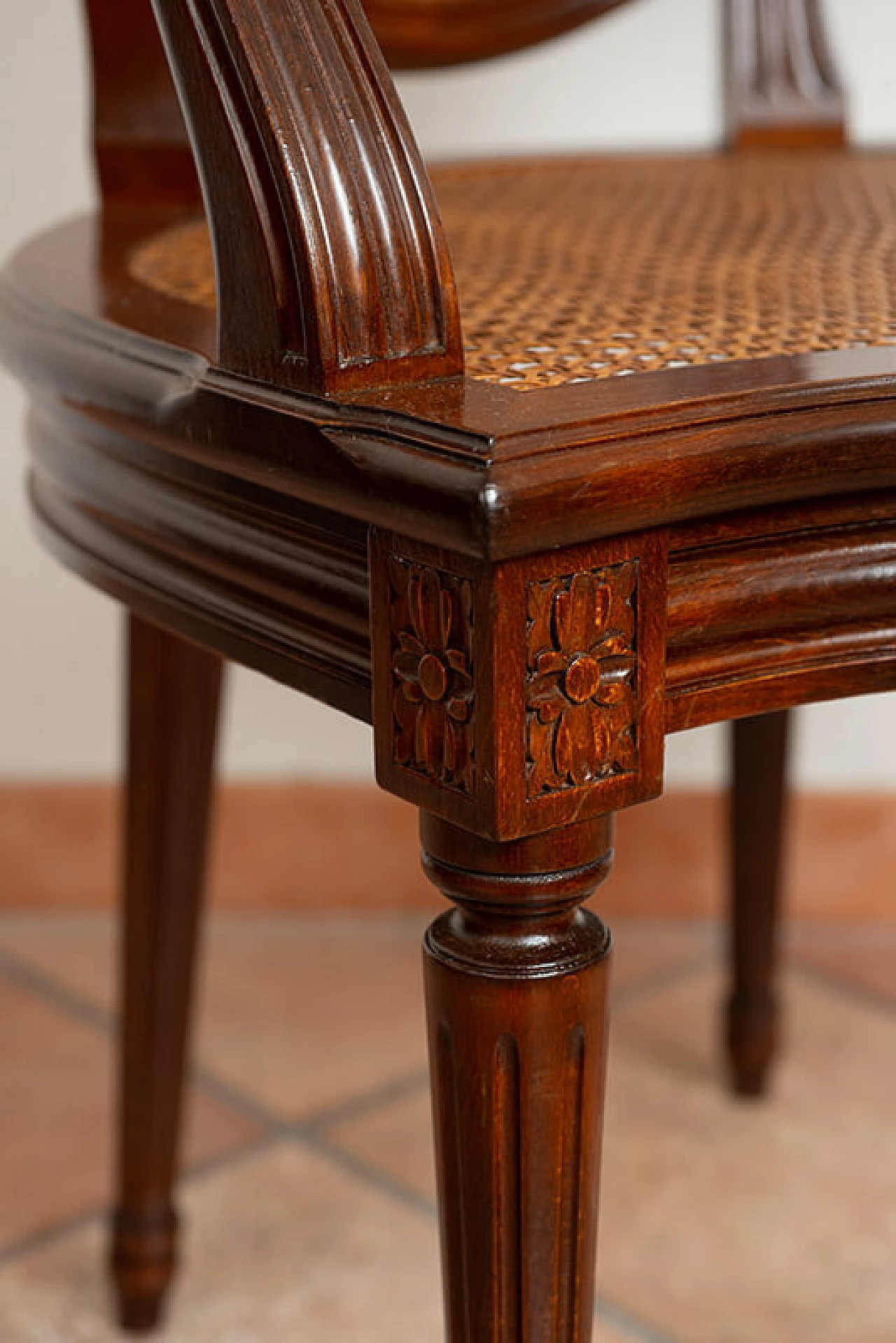 Napoleon III solid mahogany armchair, late 19th century 2