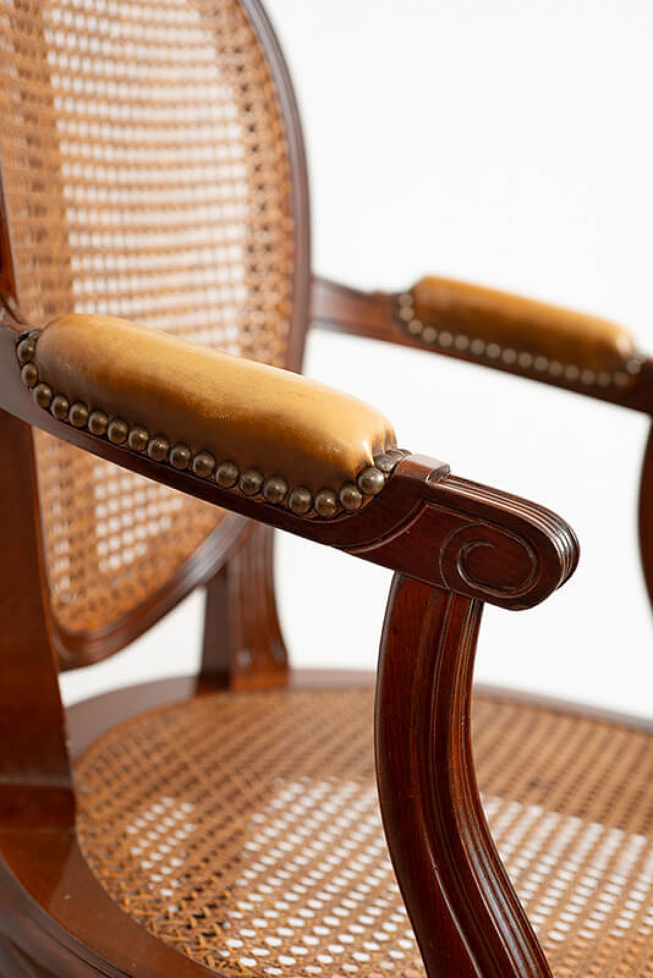 Napoleon III solid mahogany armchair, late 19th century 4