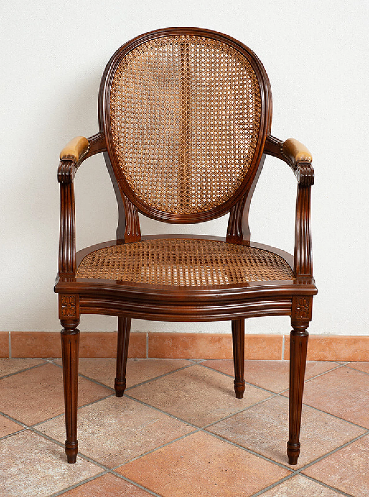 Napoleon III solid mahogany armchair, late 19th century 6
