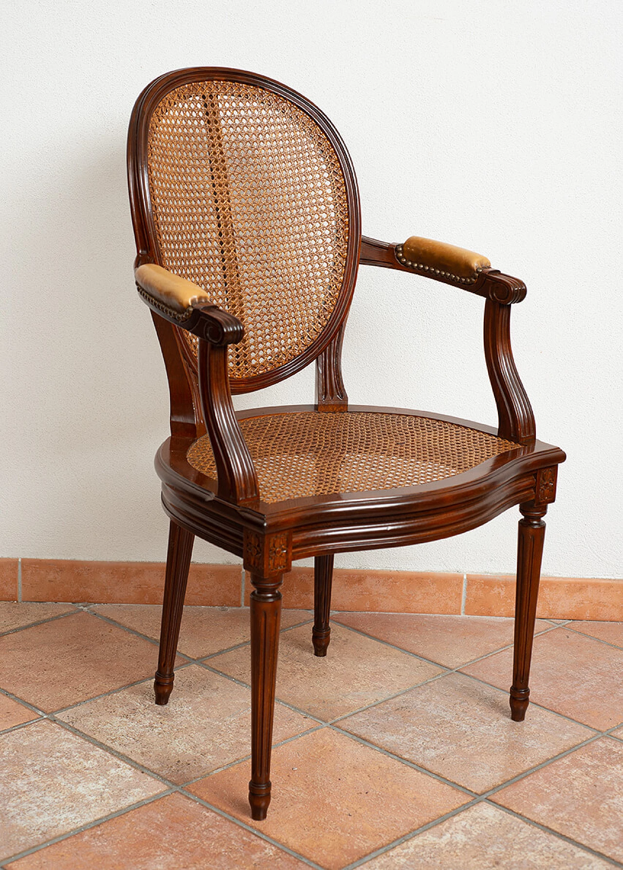 Napoleon III solid mahogany armchair, late 19th century 7