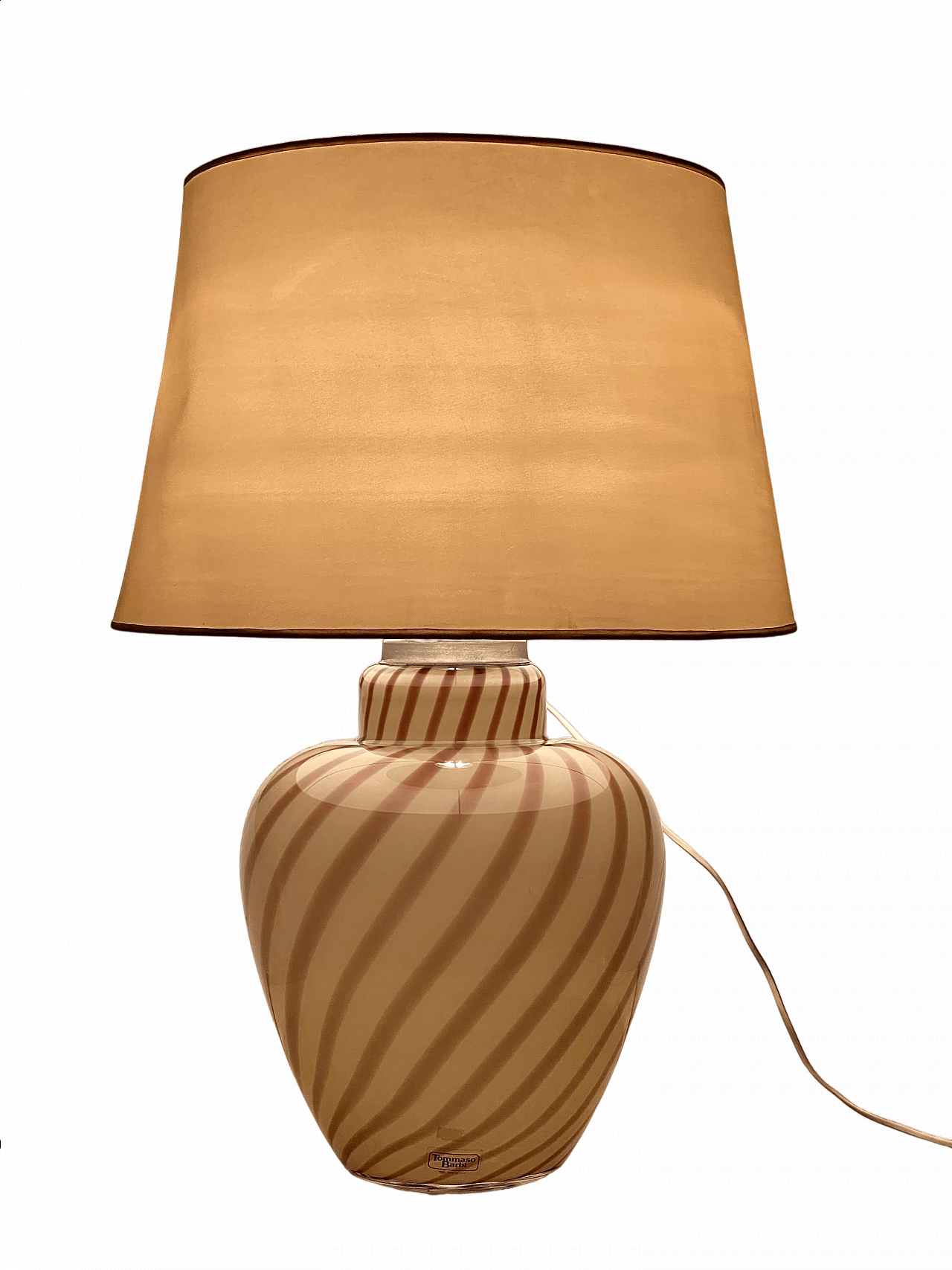 Lampada da tavolo con base in vetro di Tommaso Barbi, anni '70 13