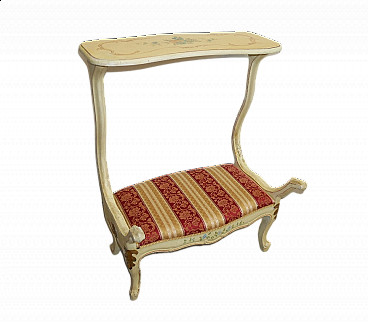 Lacquered and painted wooden kneeler in Rococo style, 1950s