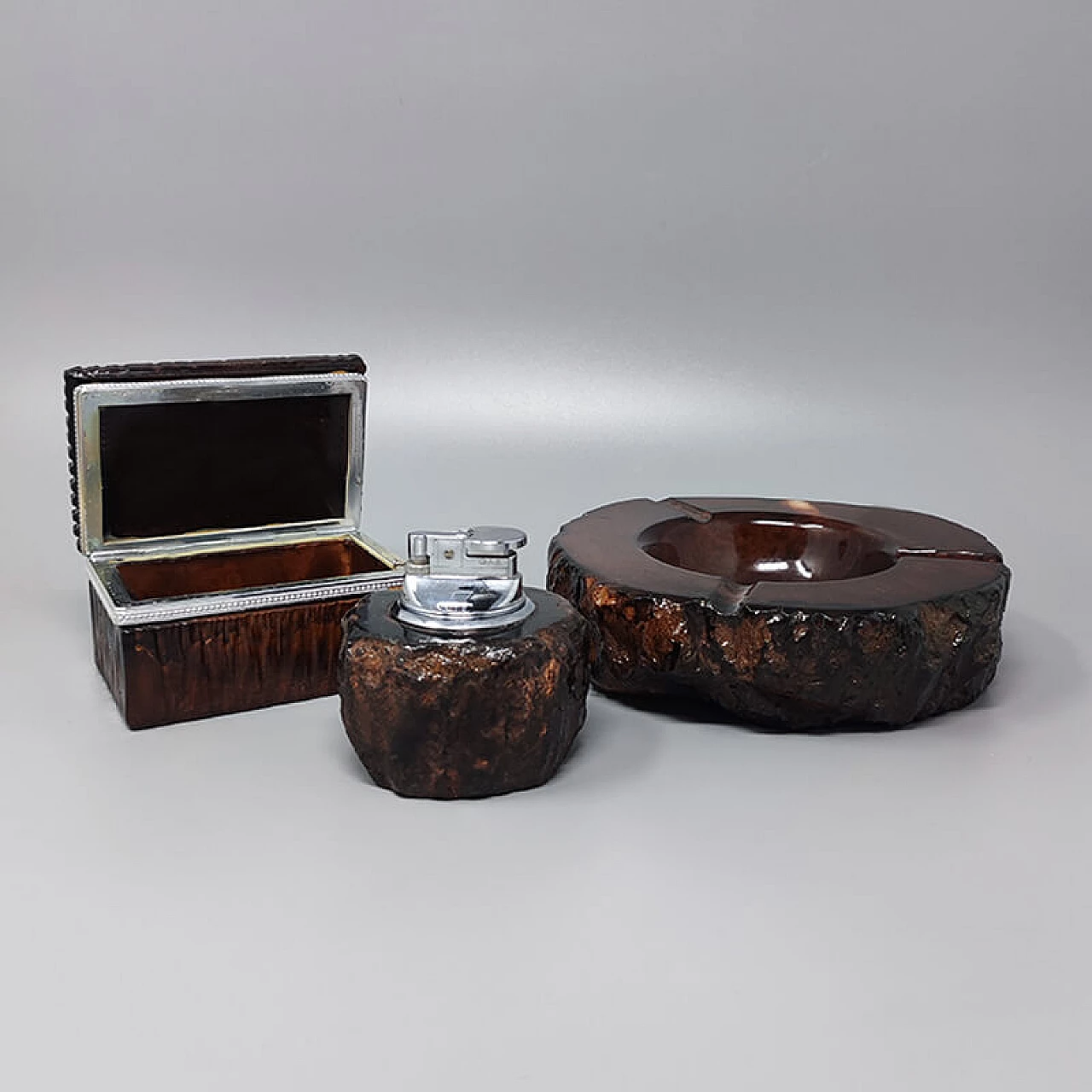 Alabaster ashtray, cigarette case and lighter by Romano Bianchi, 1960s 2