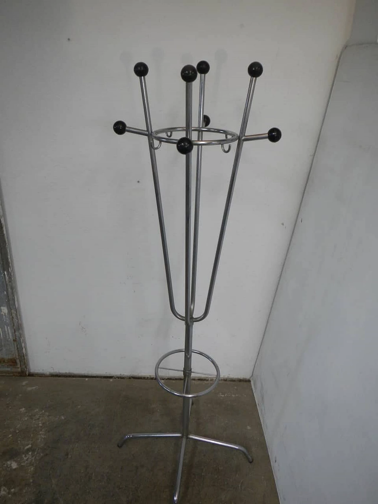 Chrome-plated metal entrance coat rack by FAACME, 1950s 3