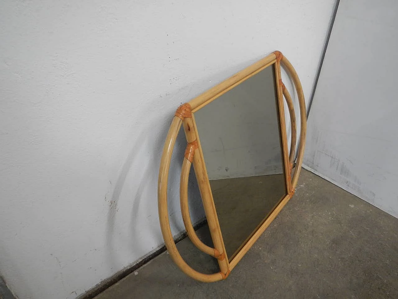 Mirror with rattan frame, 1970s 2