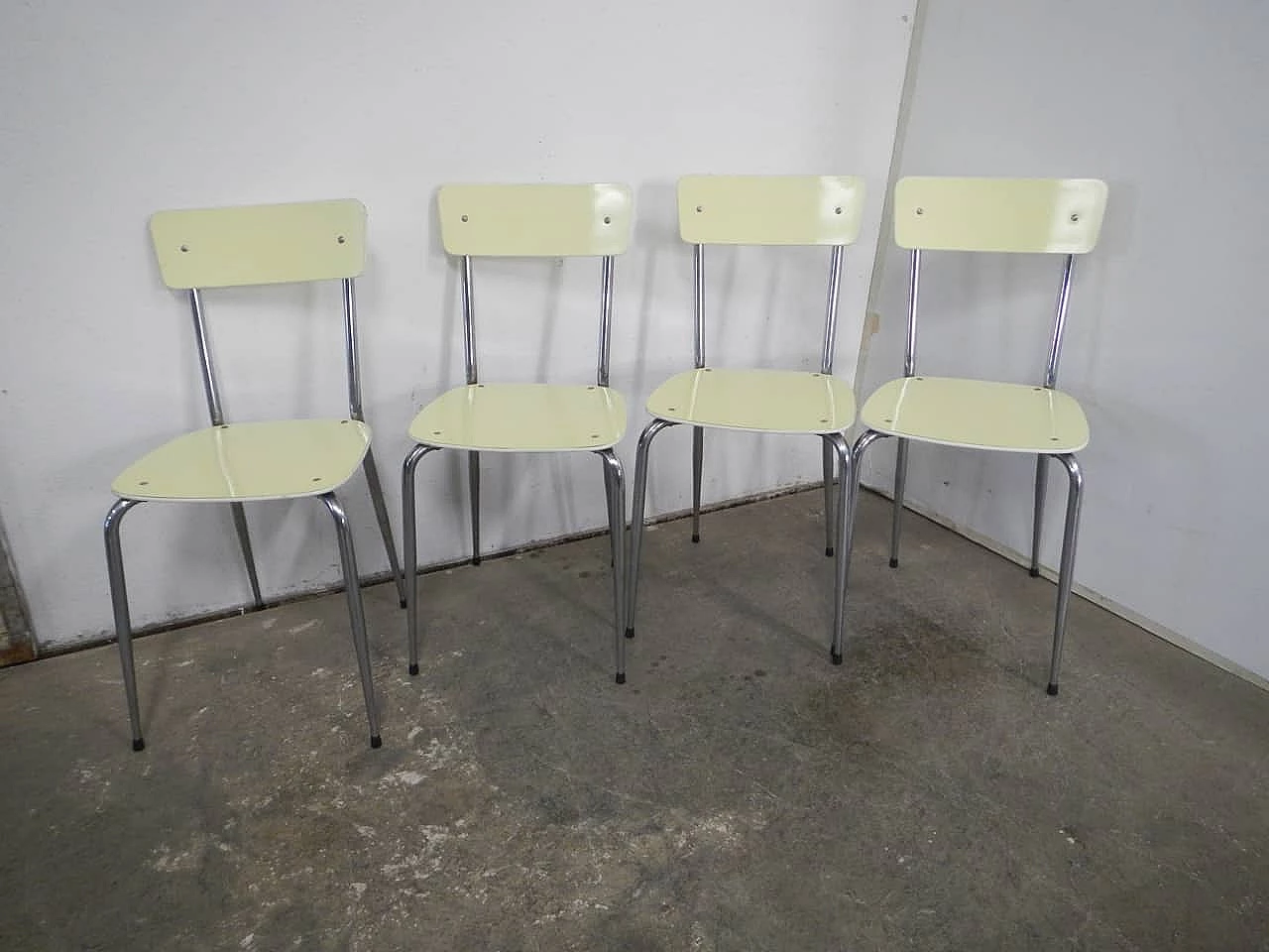 4 Yellow formica chairs, 1970s 3