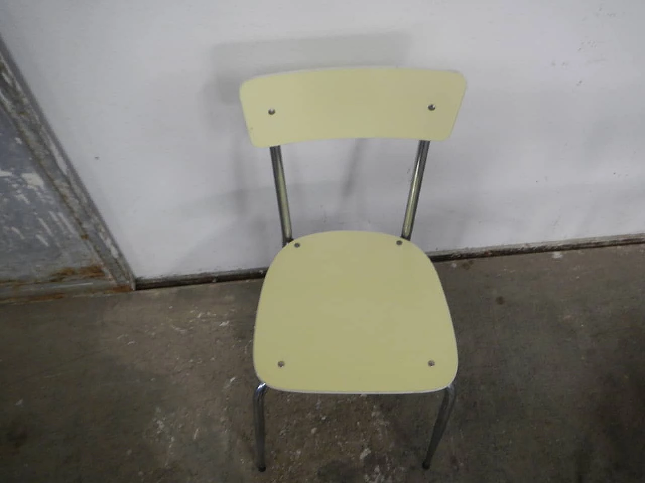 4 Yellow formica chairs, 1970s 6
