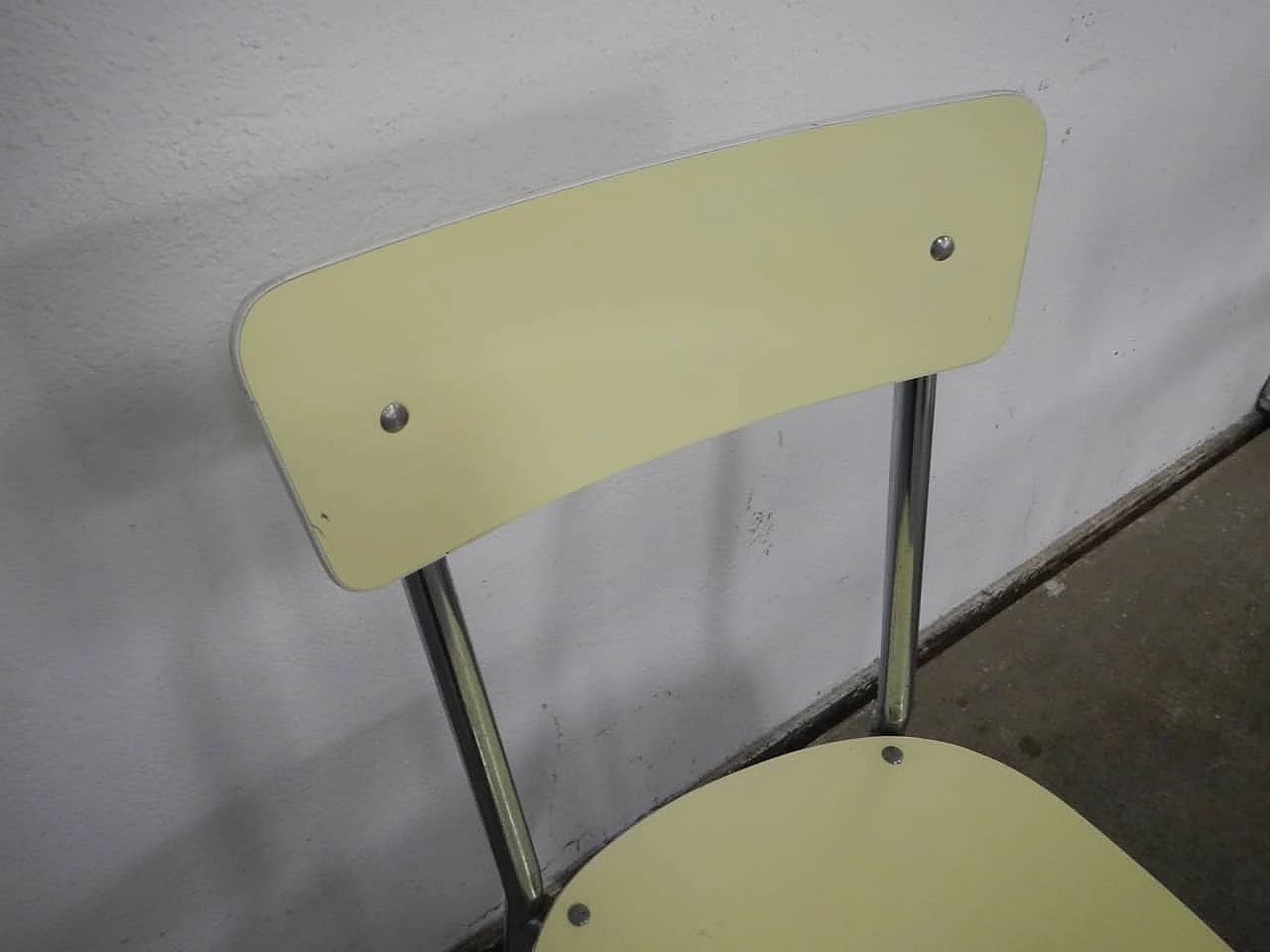 4 Yellow formica chairs, 1970s 8