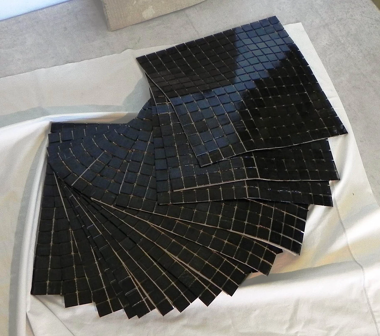 16 Black mosaic sheets by Bisazza, 1990s 1