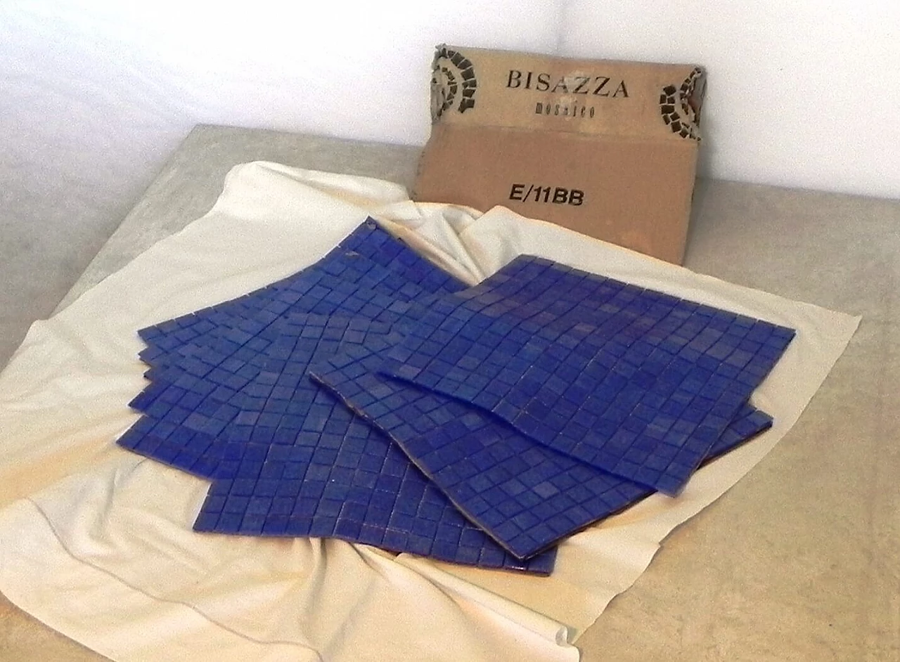 8 Fogli di mosaico blu di Bisazza, anni '90 2
