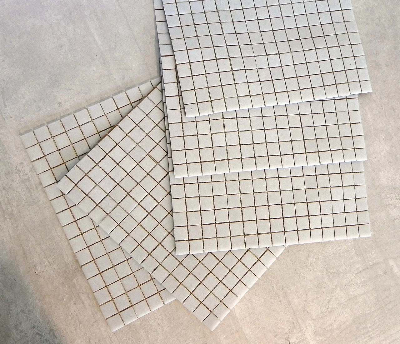 7 White mosaic sheets by Bisazza, 1990s 1