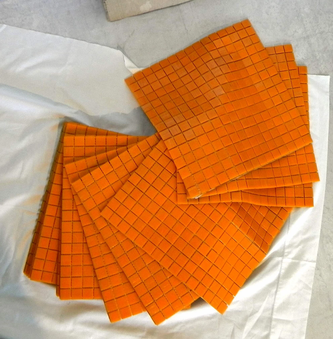 6 Sheets of orange mosaic by Bisazza, 1990s 1