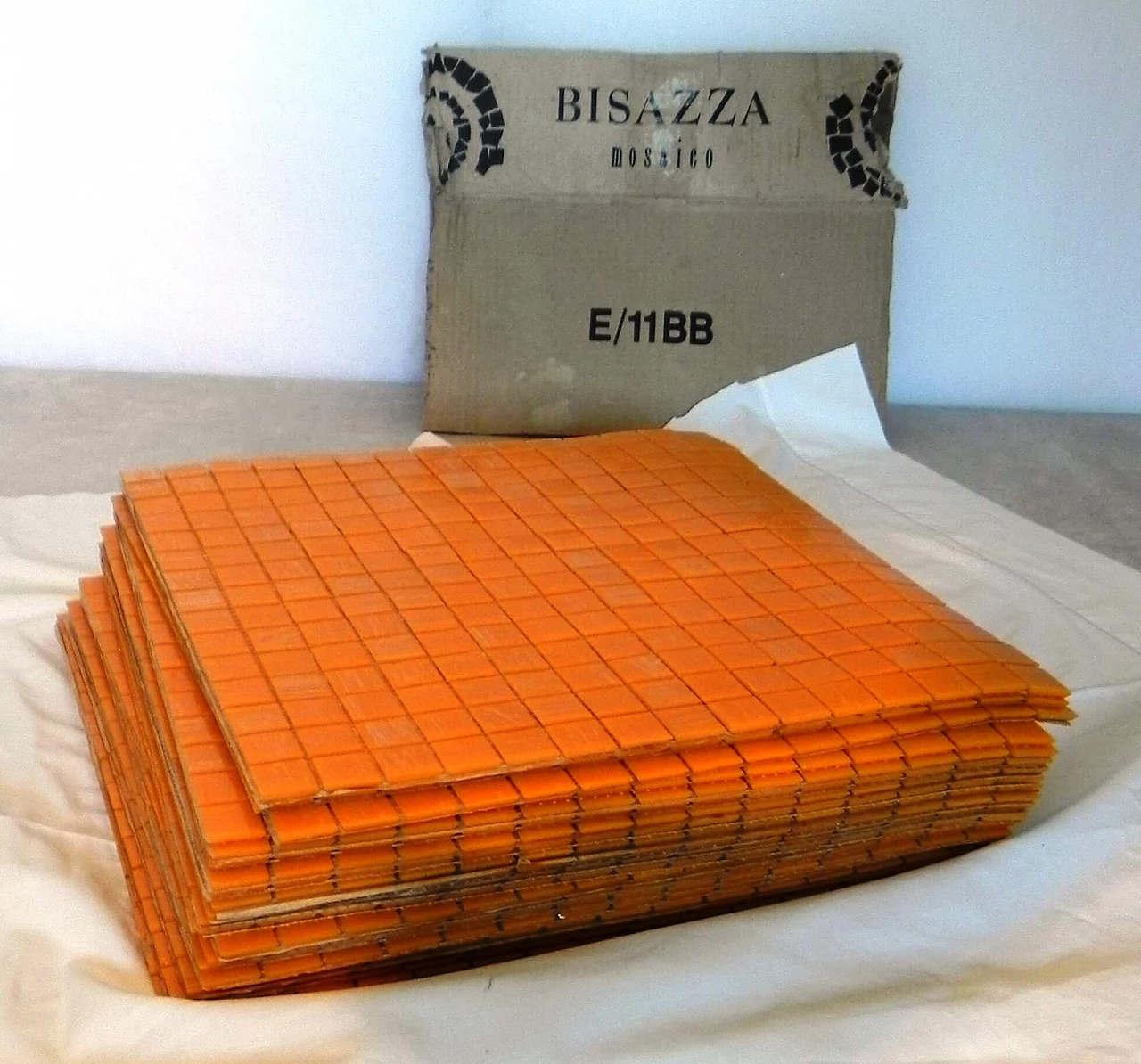 6 Sheets of orange mosaic by Bisazza, 1990s 2