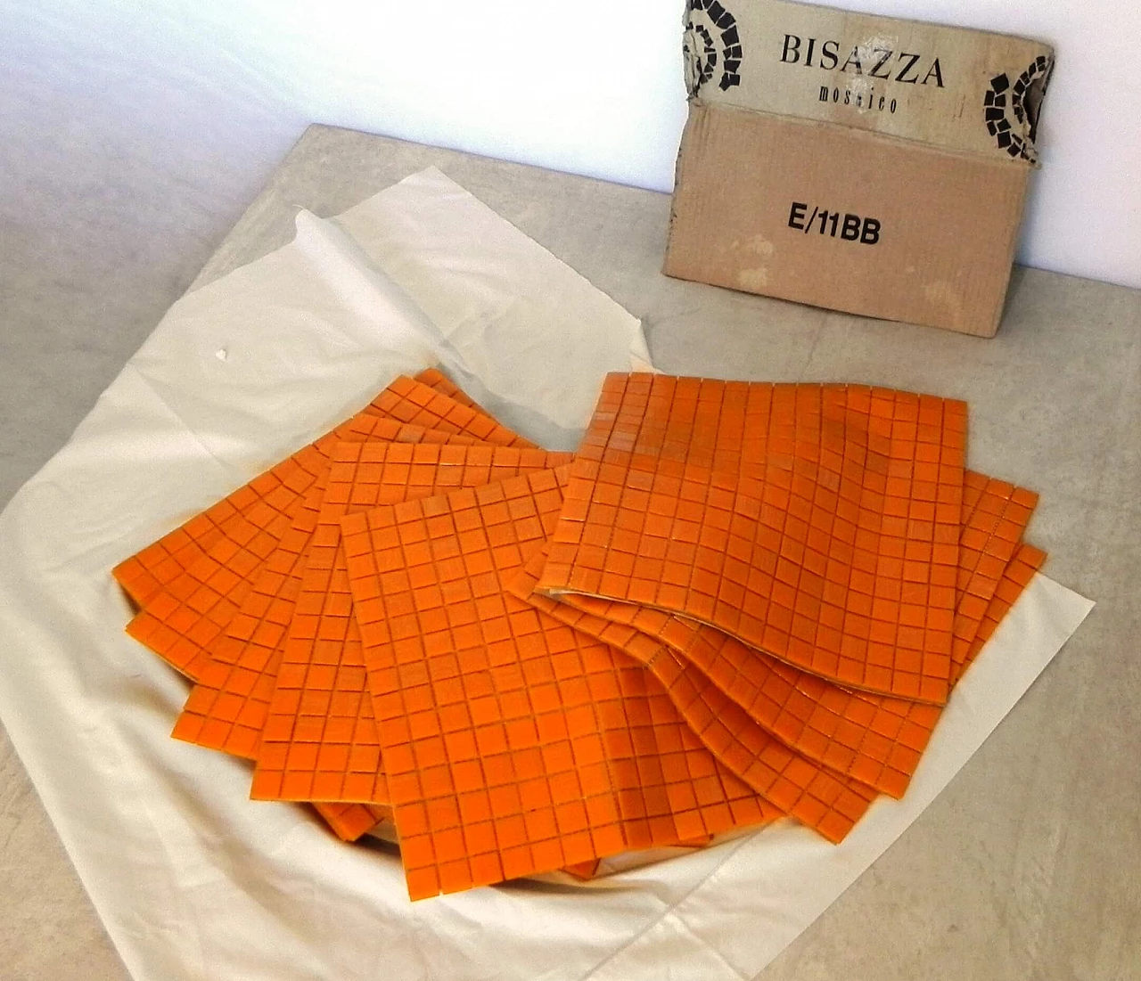 6 Sheets of orange mosaic by Bisazza, 1990s 4