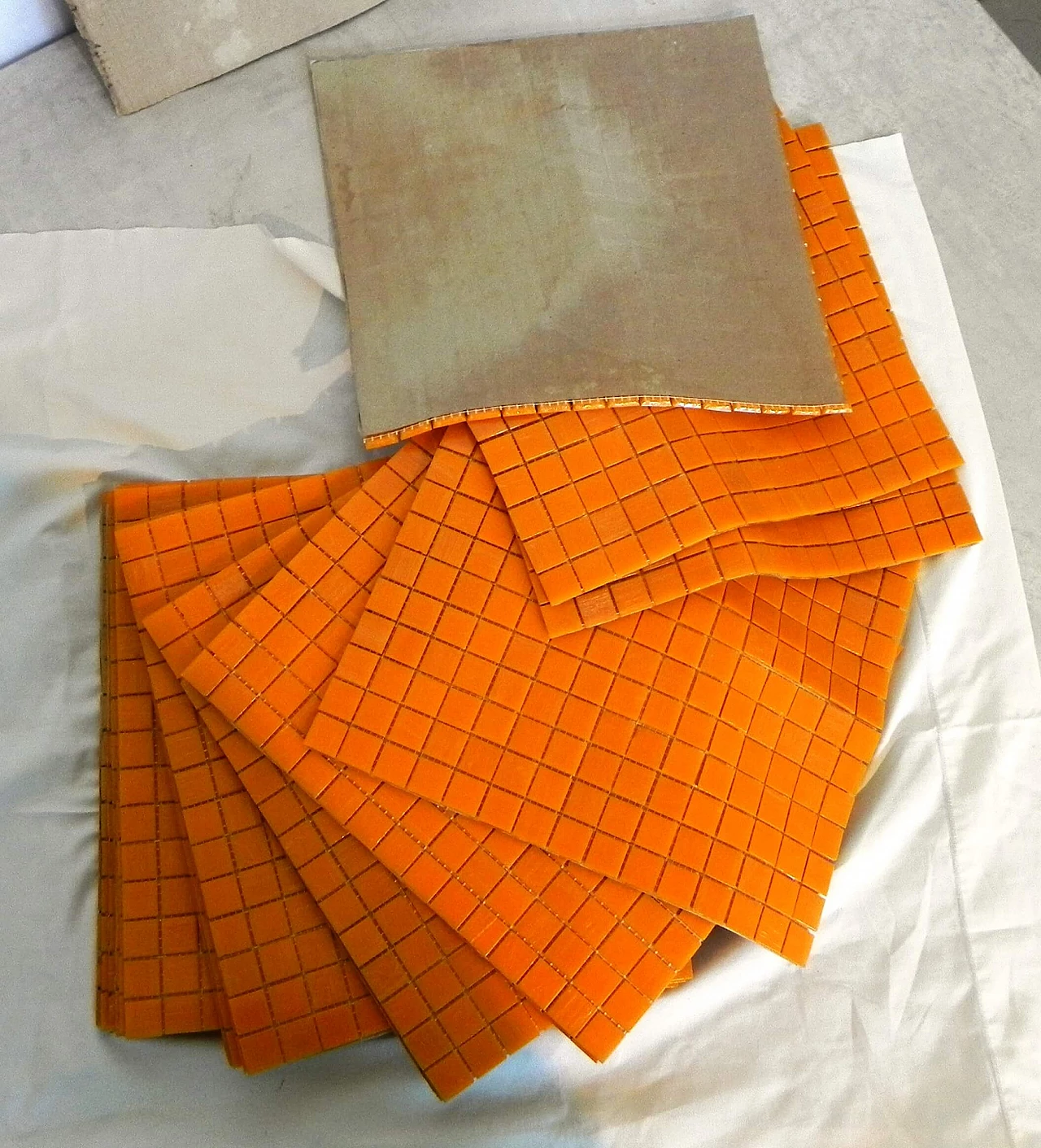 6 Sheets of orange mosaic by Bisazza, 1990s 8