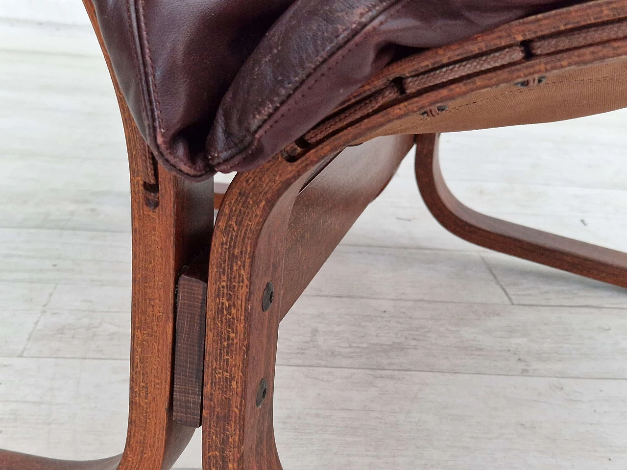 Siesta leather lounge armchair by Ingmar Relling for Westnofa Furniture, 1960s 2