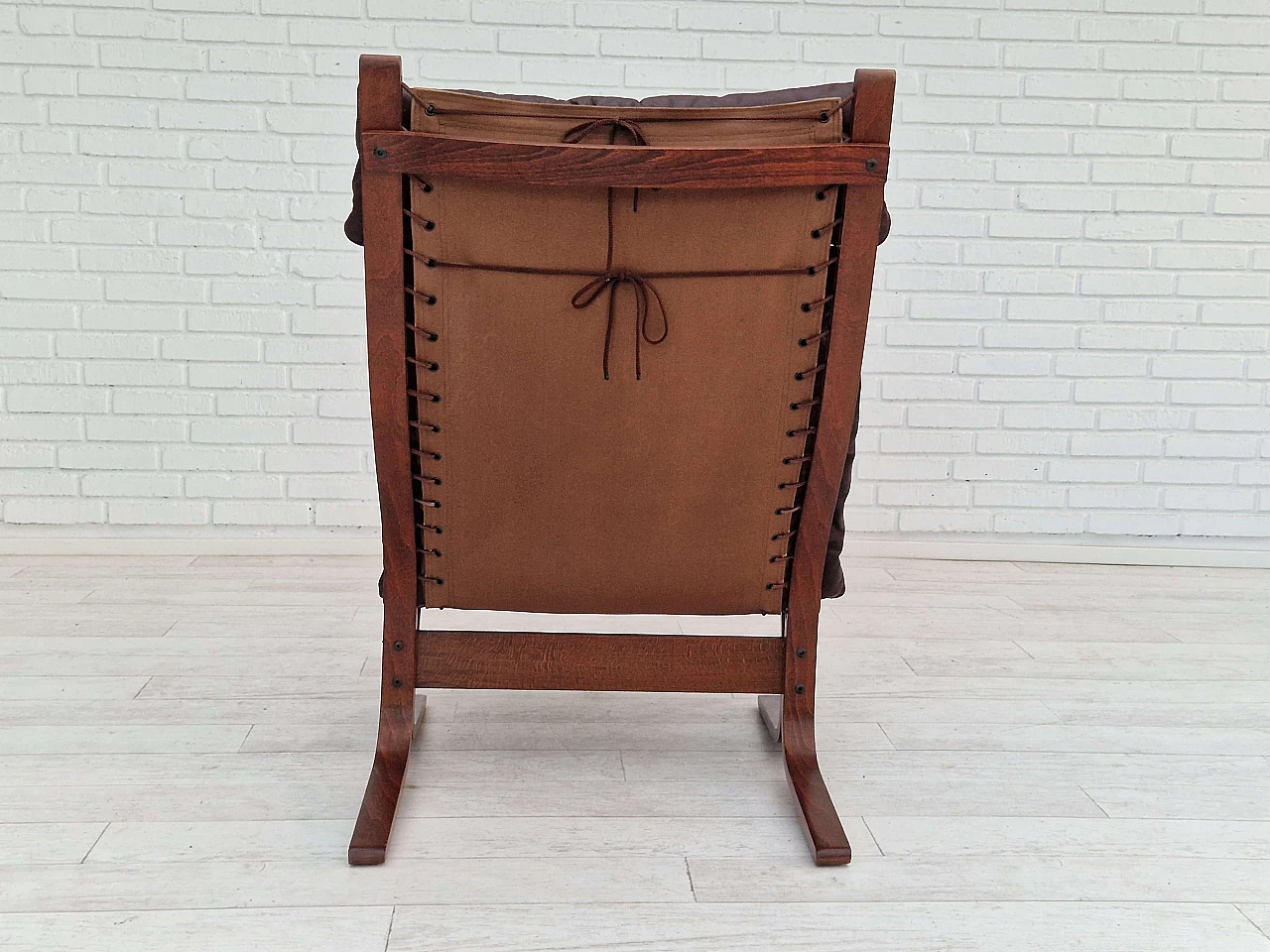 Siesta leather lounge armchair by Ingmar Relling for Westnofa Furniture, 1960s 7