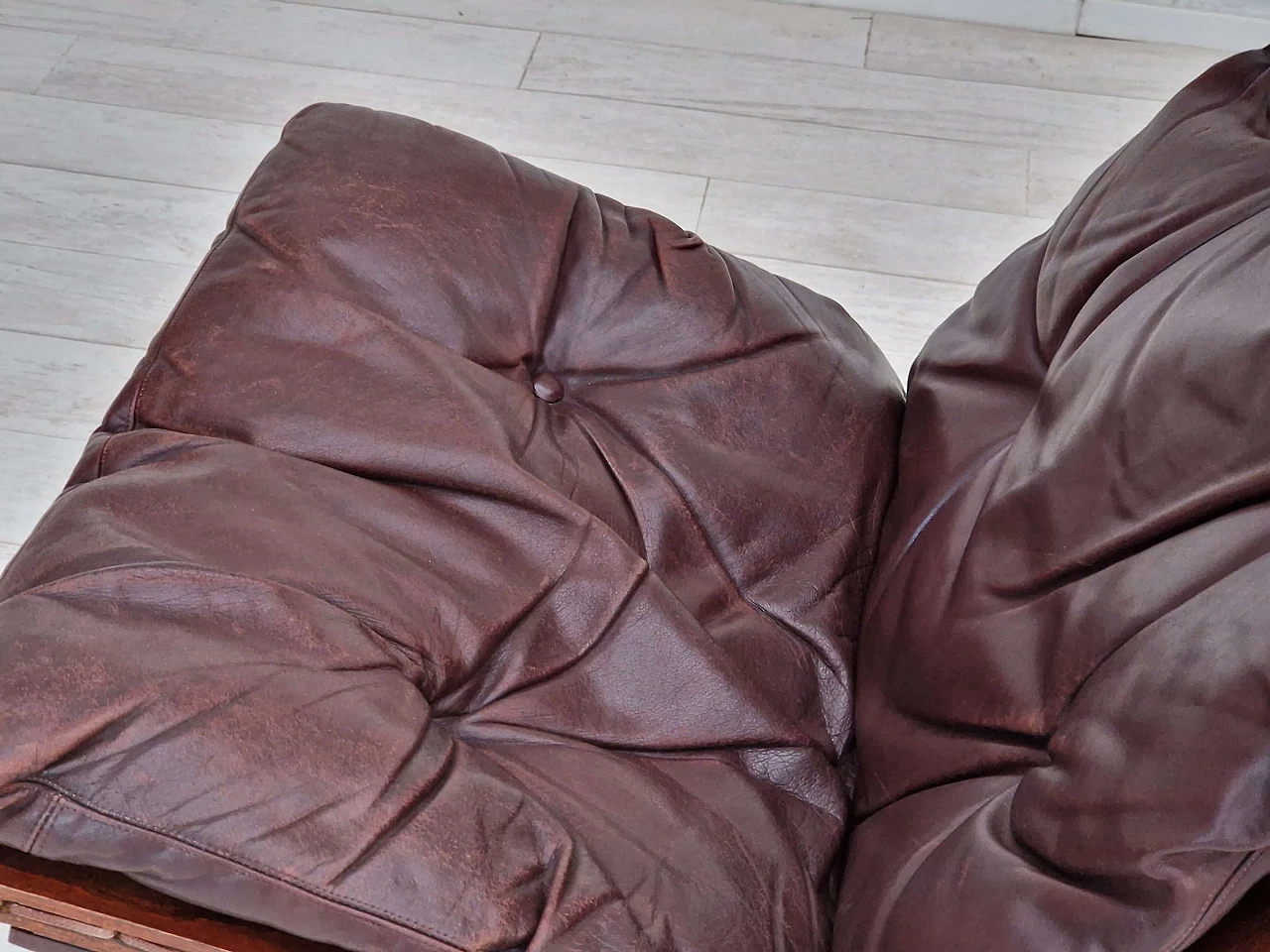 Siesta leather lounge armchair by Ingmar Relling for Westnofa Furniture, 1960s 11