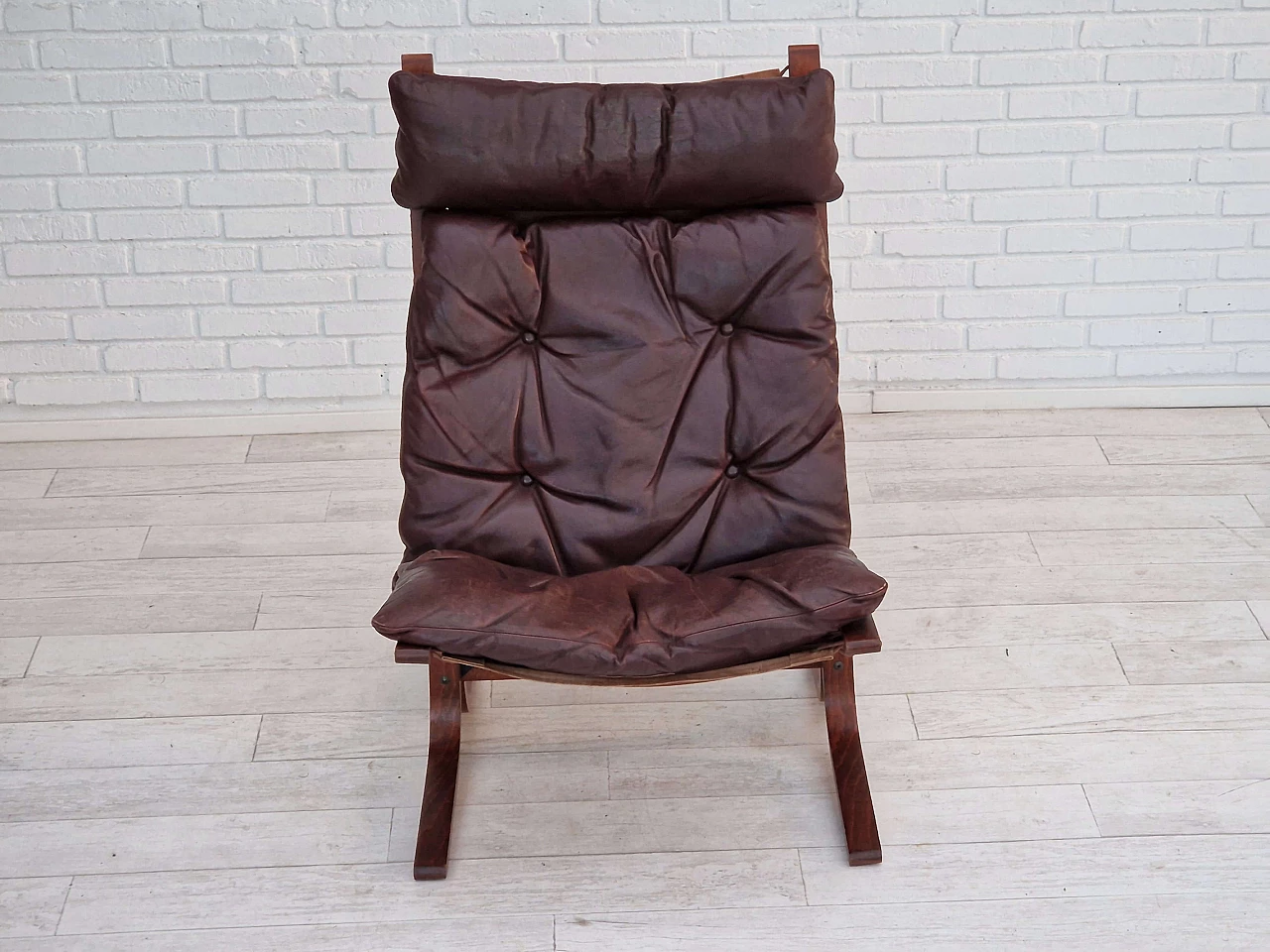 Siesta leather lounge armchair by Ingmar Relling for Westnofa Furniture, 1960s 14