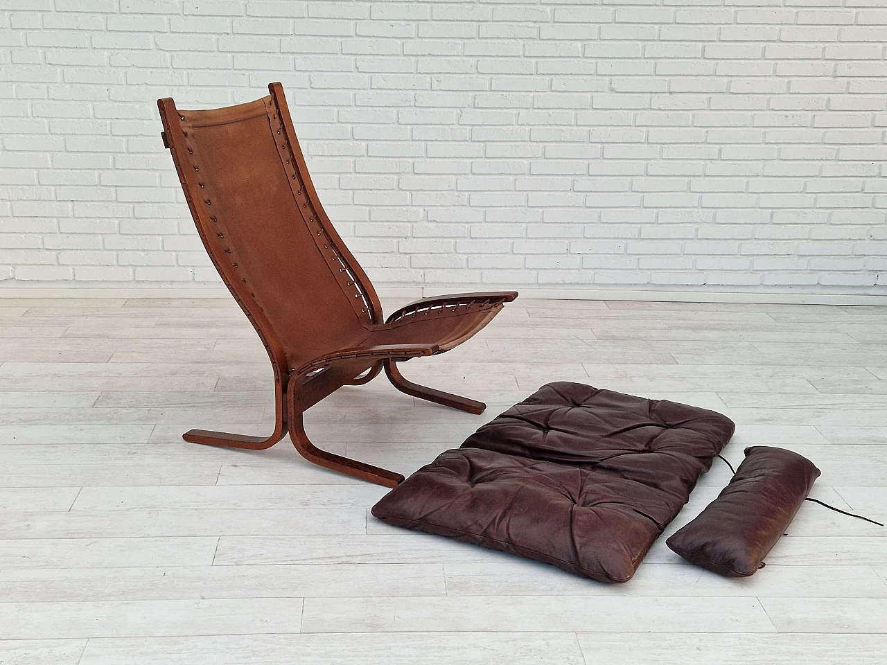 Siesta leather lounge armchair by Ingmar Relling for Westnofa Furniture, 1960s 16