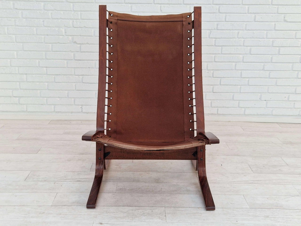 Siesta leather lounge armchair by Ingmar Relling for Westnofa Furniture, 1960s 22