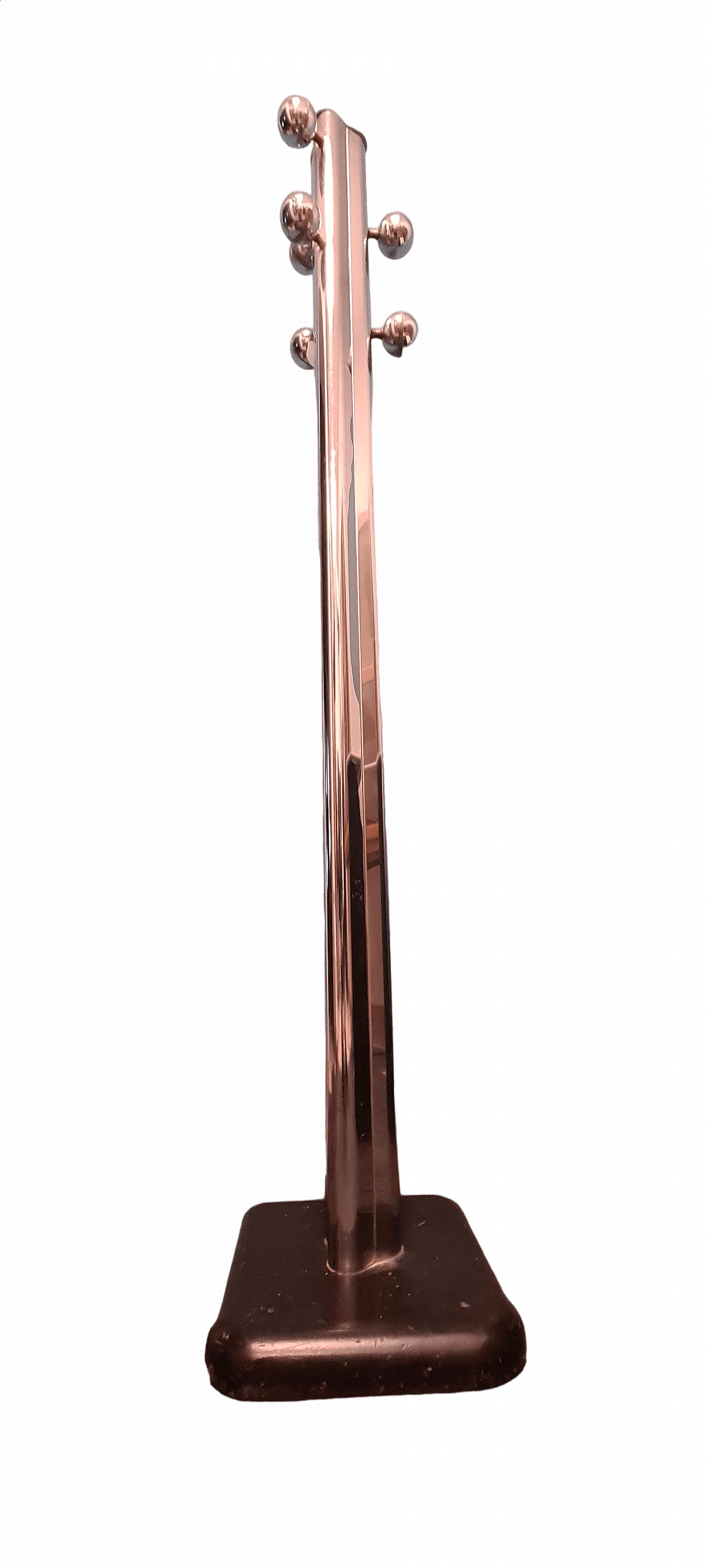 Chromed steel and wood standing coat rack, 1970s 10