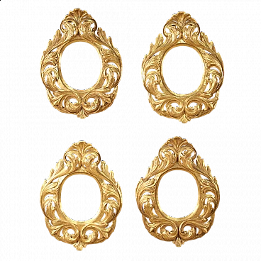 4 Frames in carved and gilded wood, late 19th century