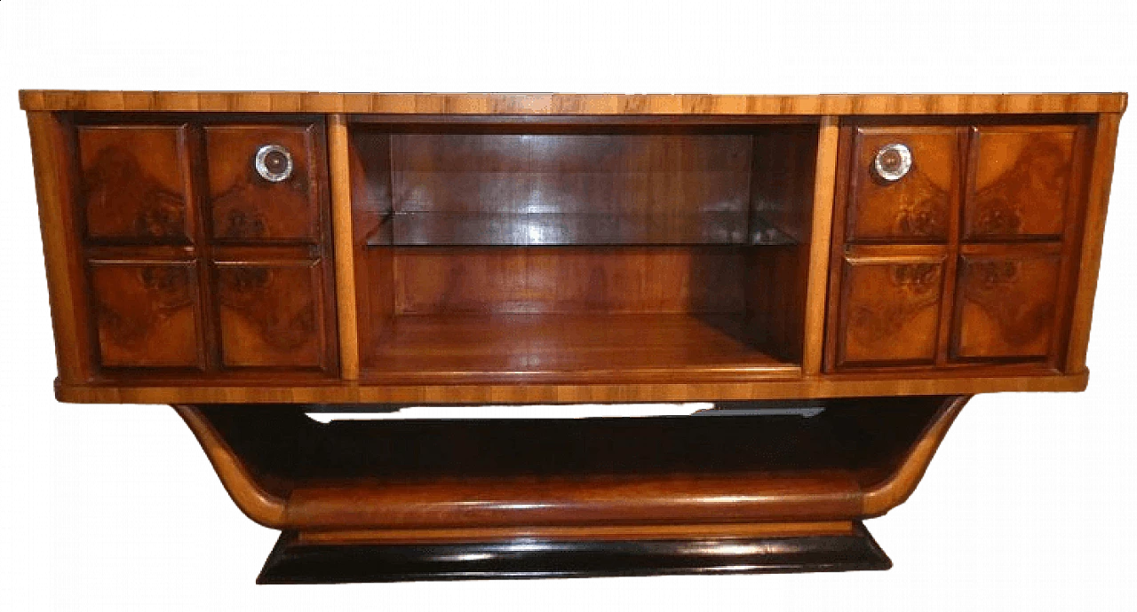 Walnut Art Deco sideboard with glass knobs, 1920s 18