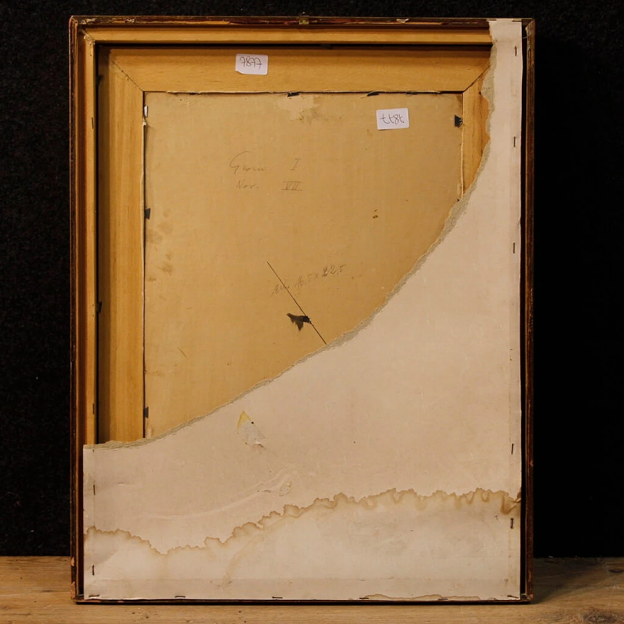 Interior scene, mixed media painting on cardboard 5