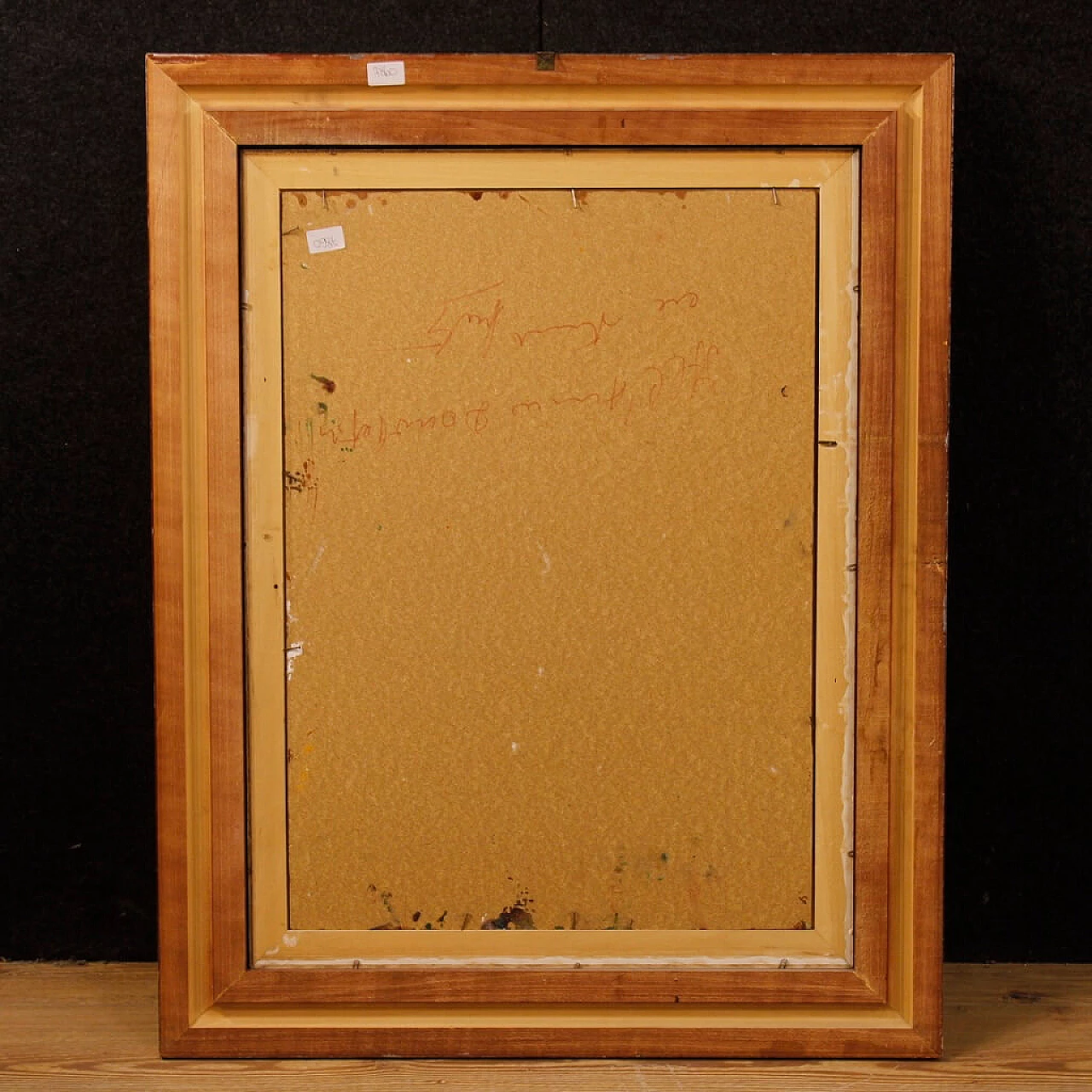 Natura morta con bottiglie, dipinto a tecnica mista su cartoncino 5