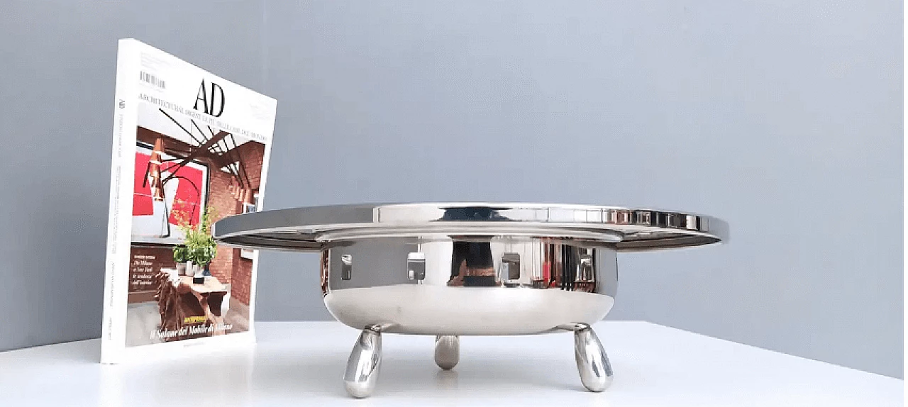 Centrotavola Alessi "grattacielo" con piede in acciaio inox, anni '90 4
