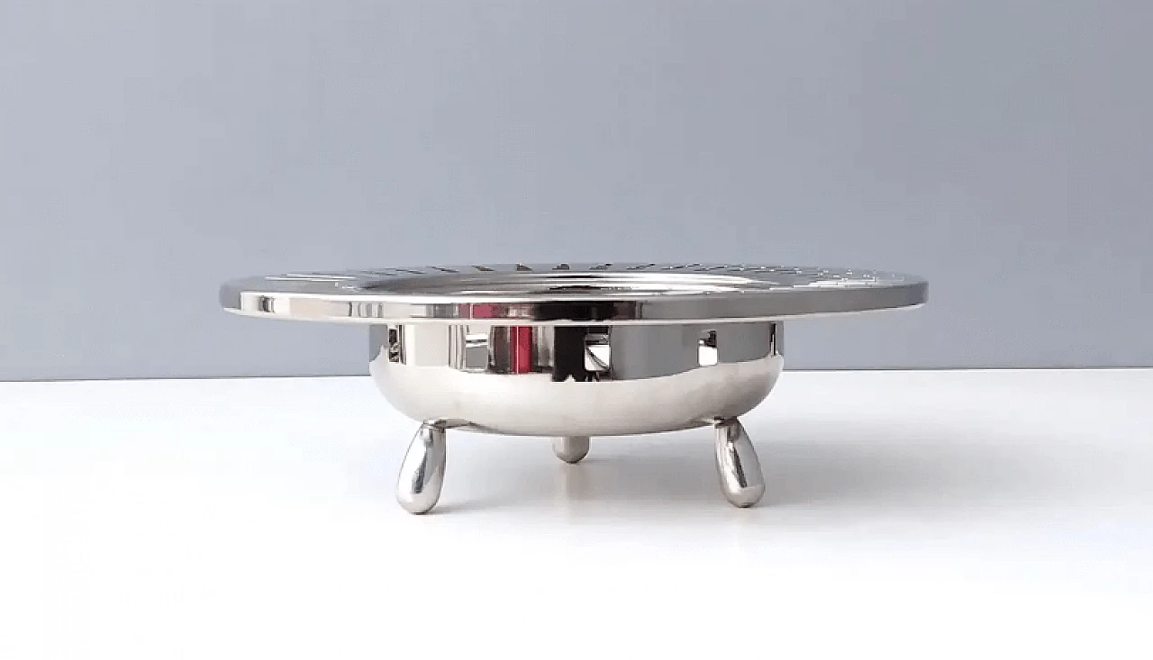 Centrotavola Alessi "grattacielo" con piede in acciaio inox, anni '90 5