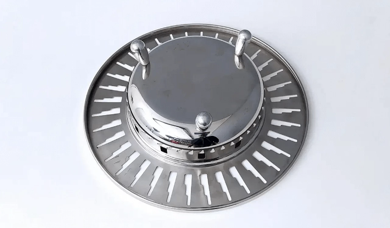 Centrotavola Alessi "grattacielo" con piede in acciaio inox, anni '90 6