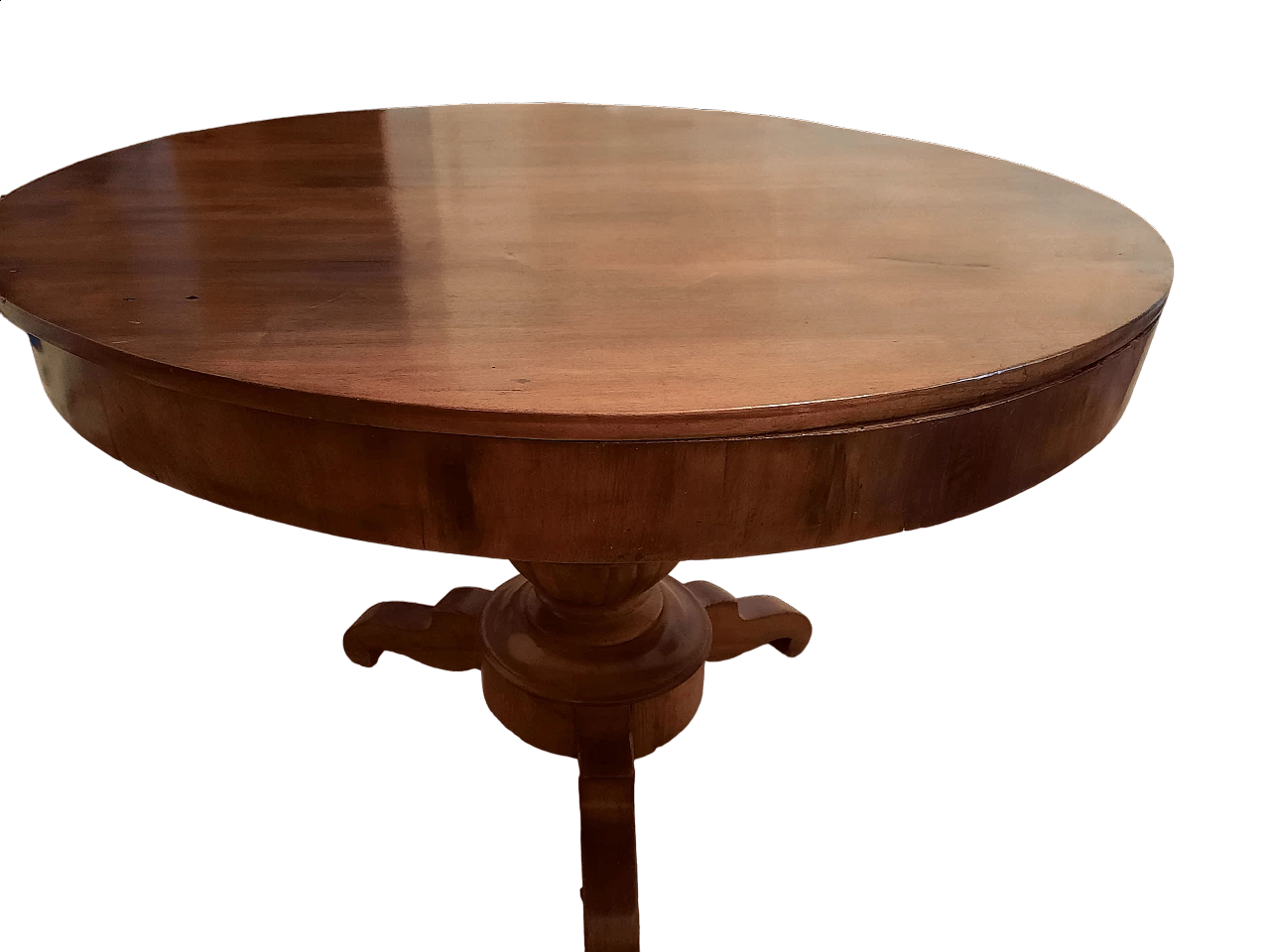 Walnut tripod round table in Empire style, early 20th century 6