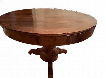 Walnut tripod round table in Empire style, early 20th century
