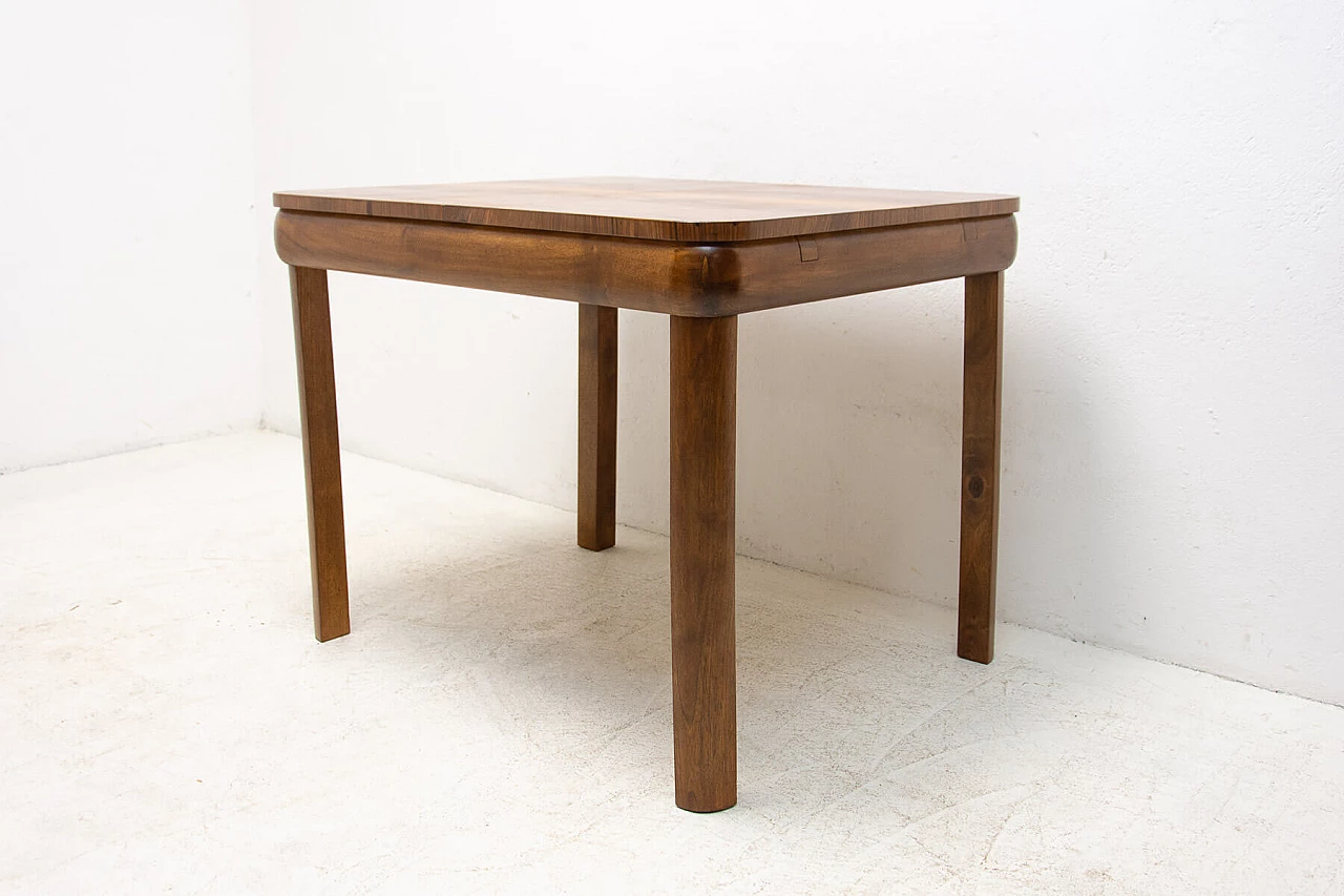 Art Deco walnut veneered extendable table, 1940s 5