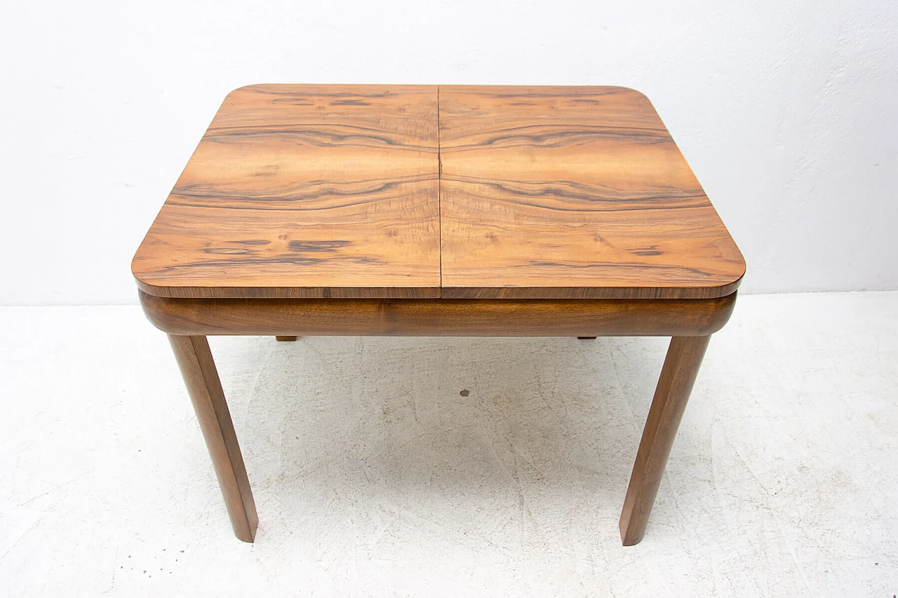 Art Deco walnut veneered extendable table, 1940s 7