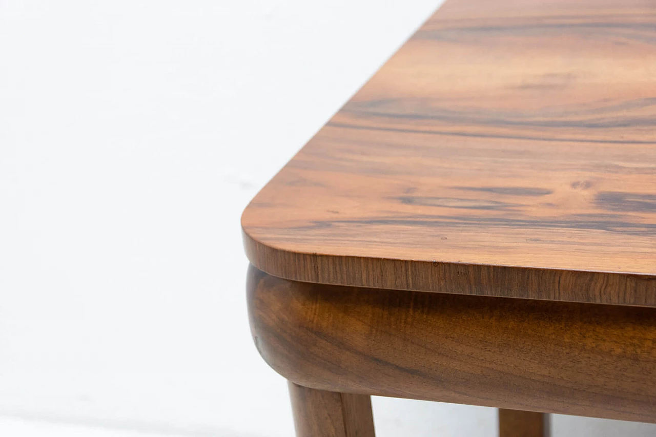 Art Deco walnut veneered extendable table, 1940s 8