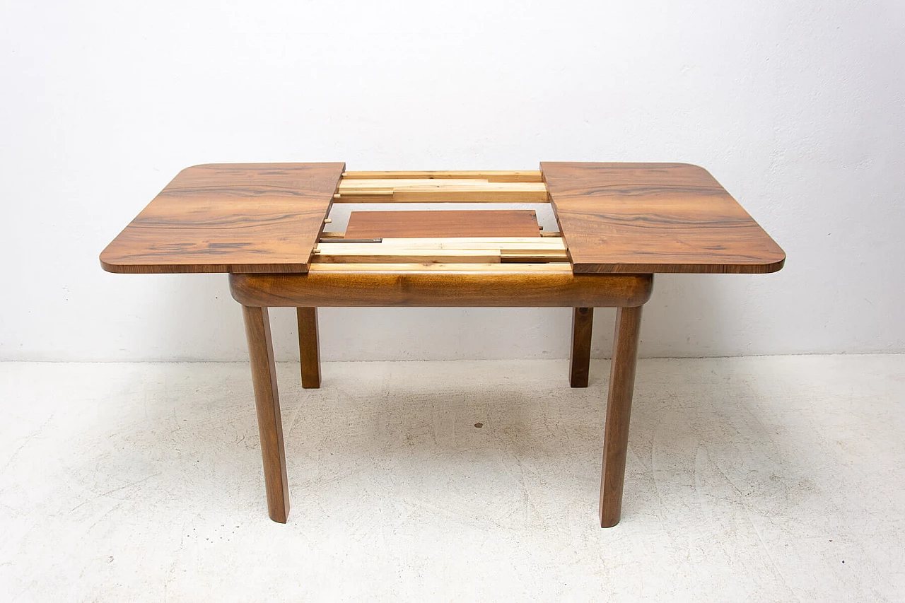Art Deco walnut veneered extendable table, 1940s 10