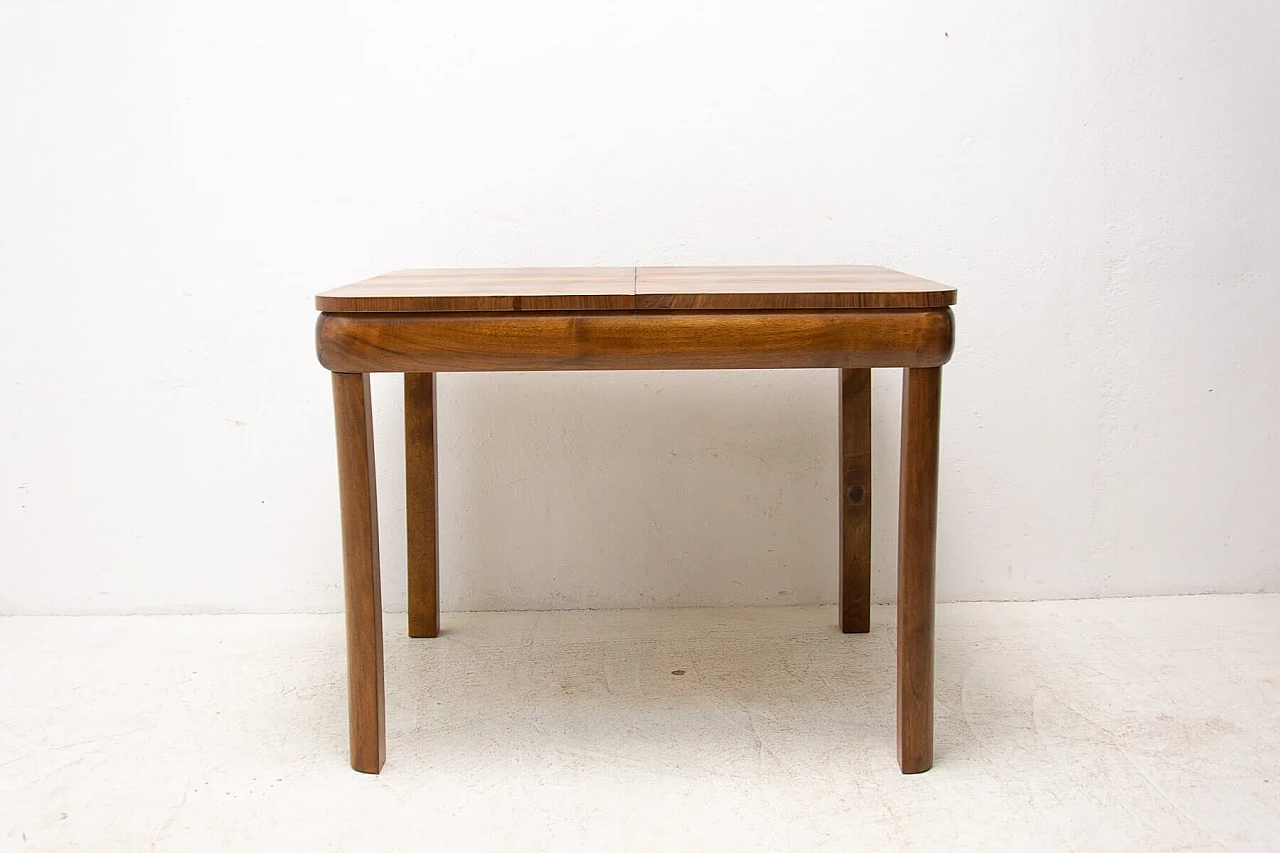 Art Deco walnut veneered extendable table, 1940s 16
