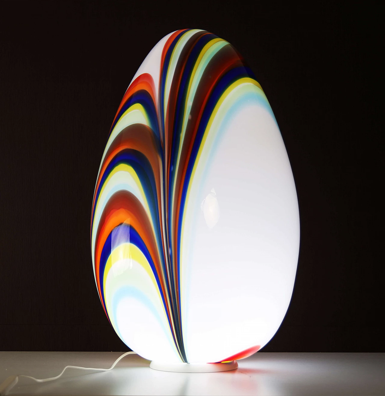 Lampada da terra in vetro di Murano multicolore 3