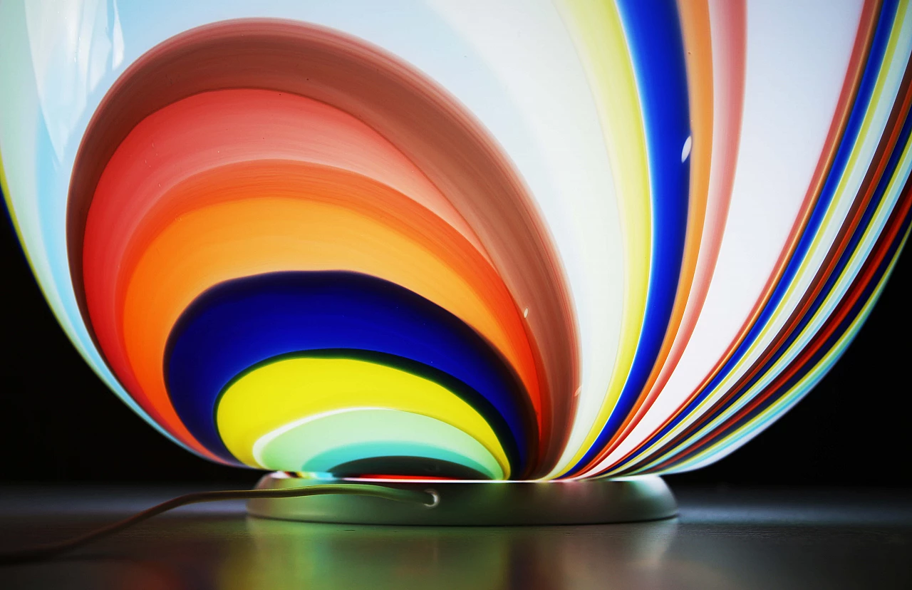 Lampada da terra in vetro di Murano multicolore 6