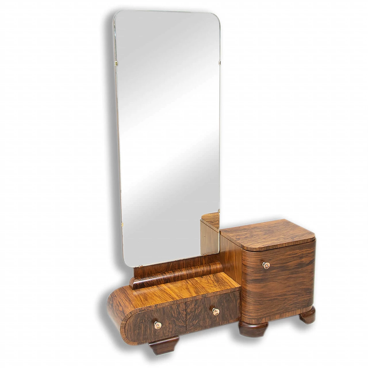 Art Deco walnut vanity table, 1930s 1