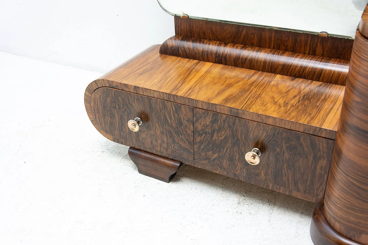 Art Deco walnut vanity table, 1930s 7