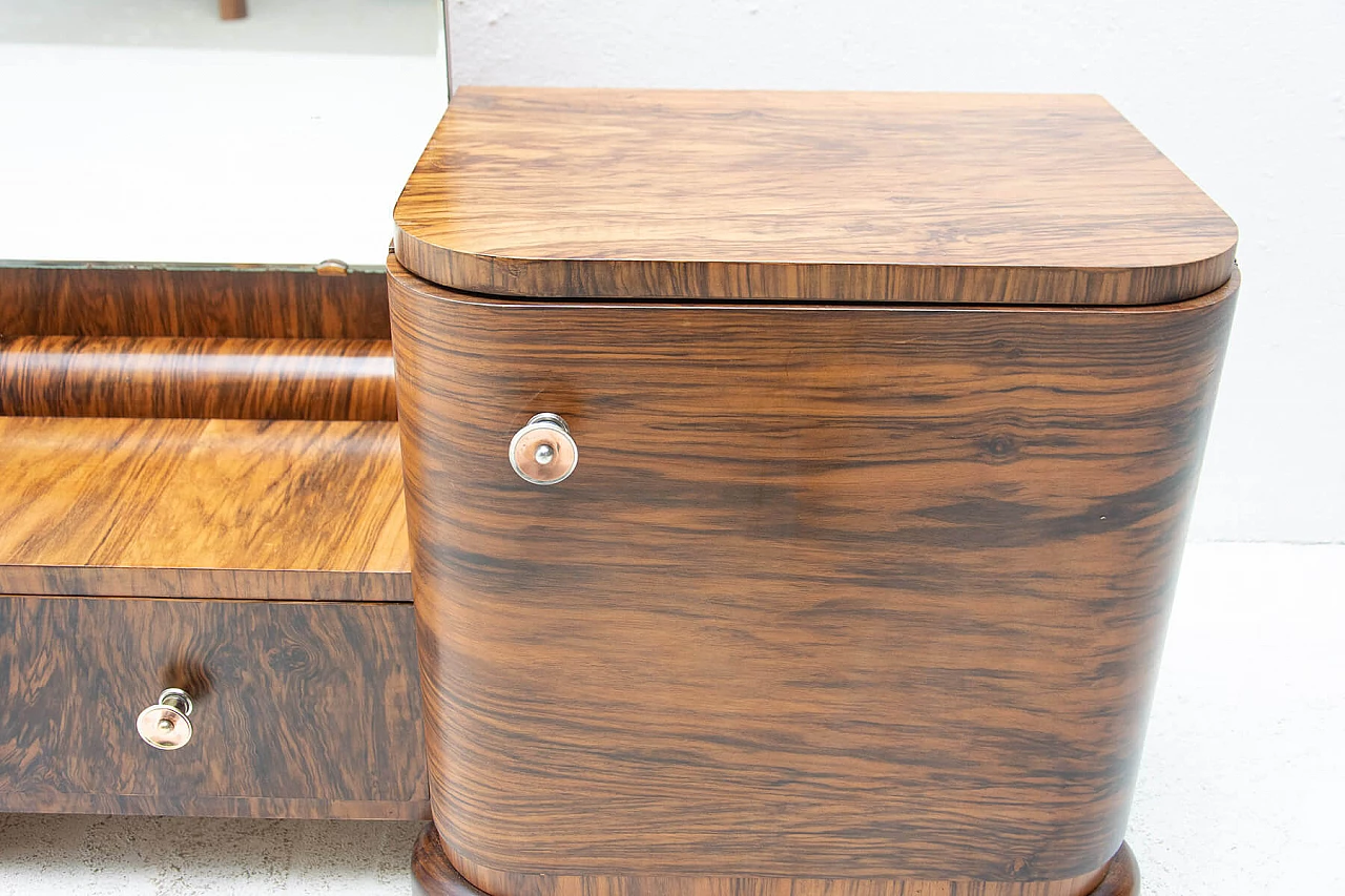 Art Deco walnut vanity table, 1930s 8