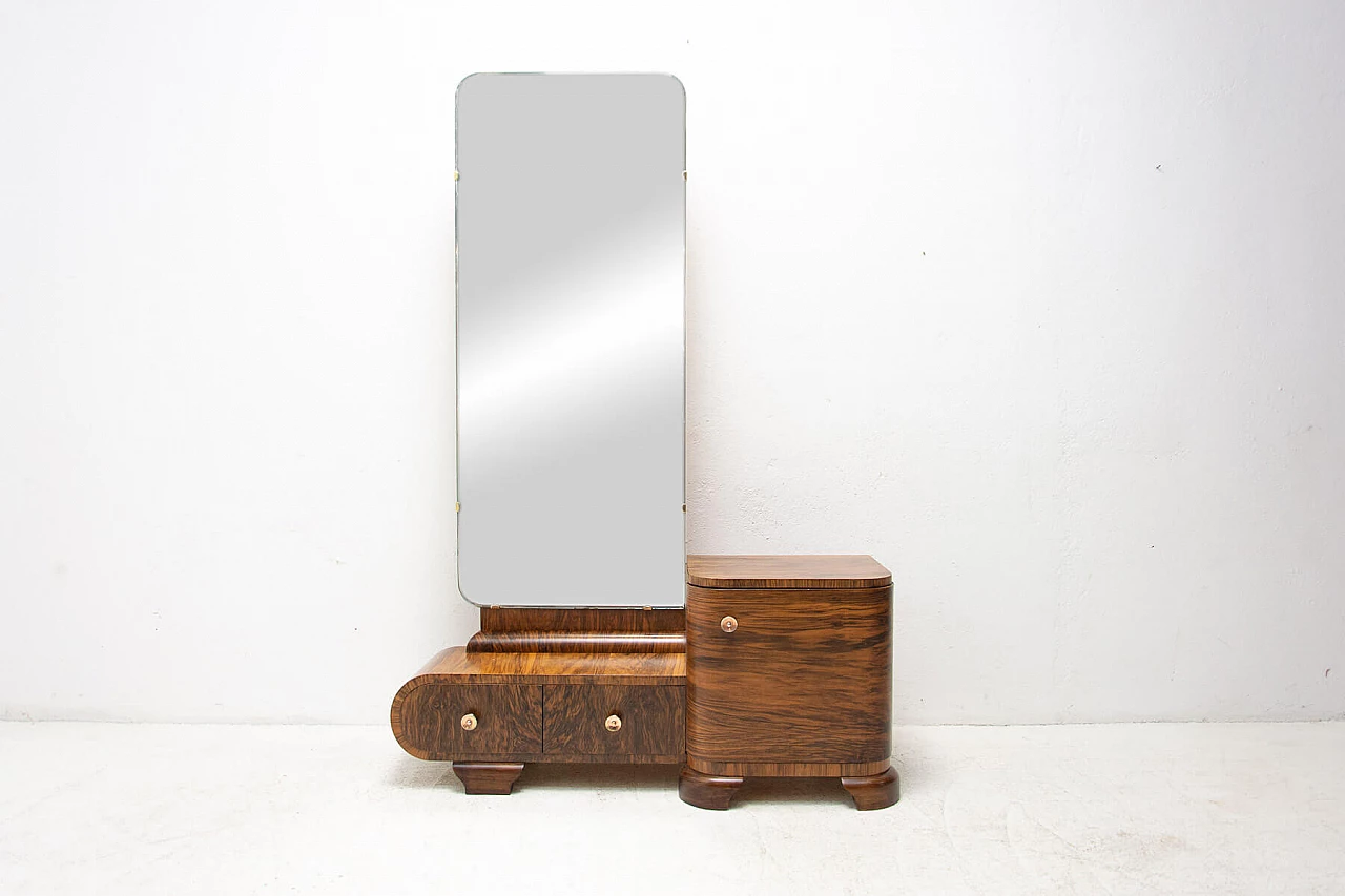 Art Deco walnut vanity table, 1930s 10