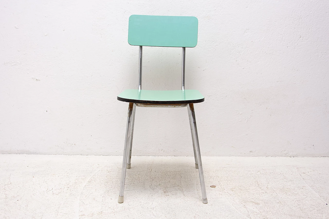 Coppia di sedie in metallo cromato e formica, anni '60 9