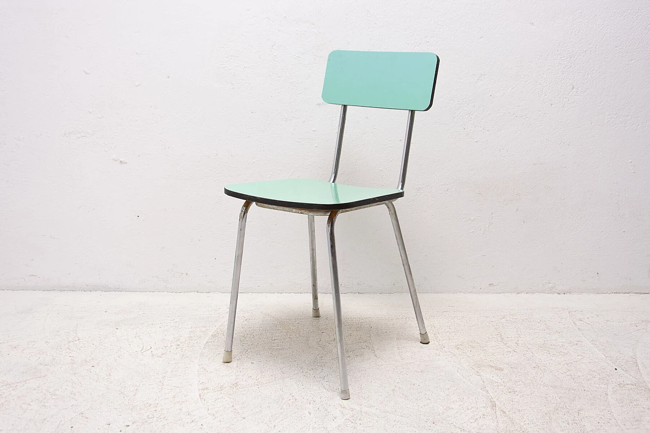 Coppia di sedie in metallo cromato e formica, anni '60 12