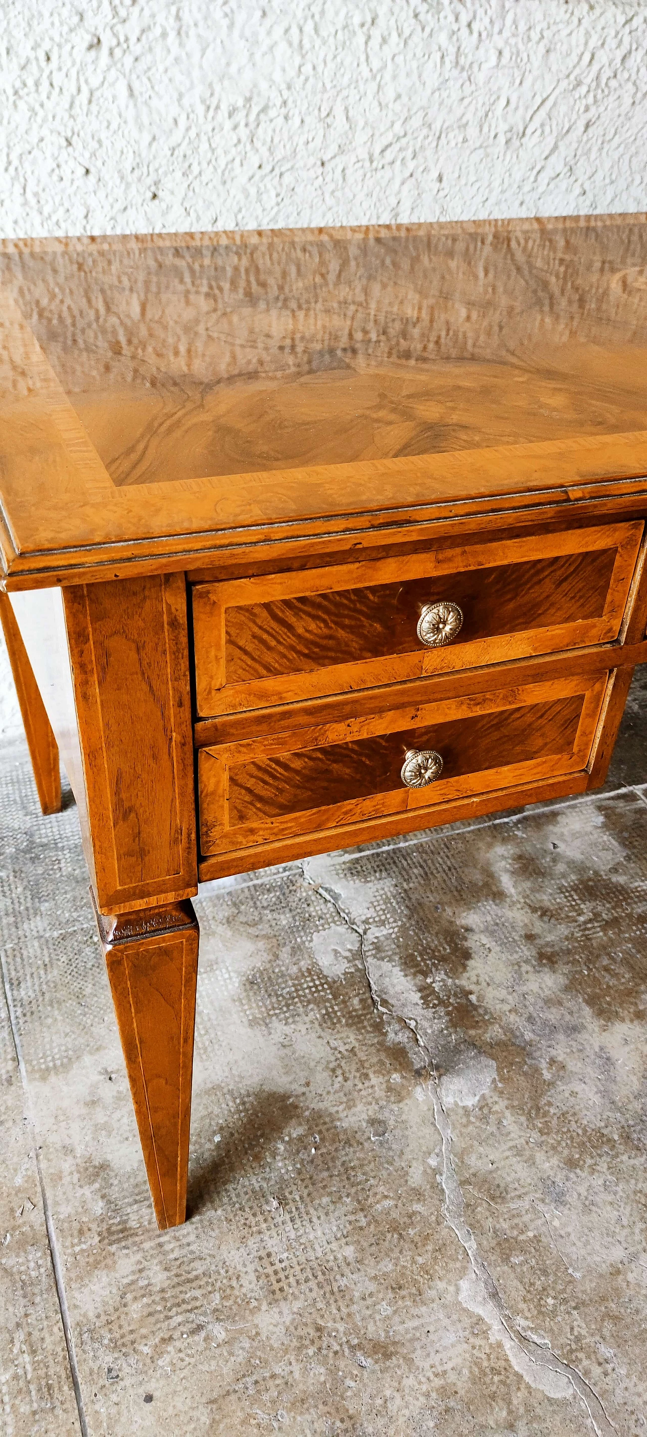 Scrivania stile Luigi XVI in radica di noce, inizio '900 6