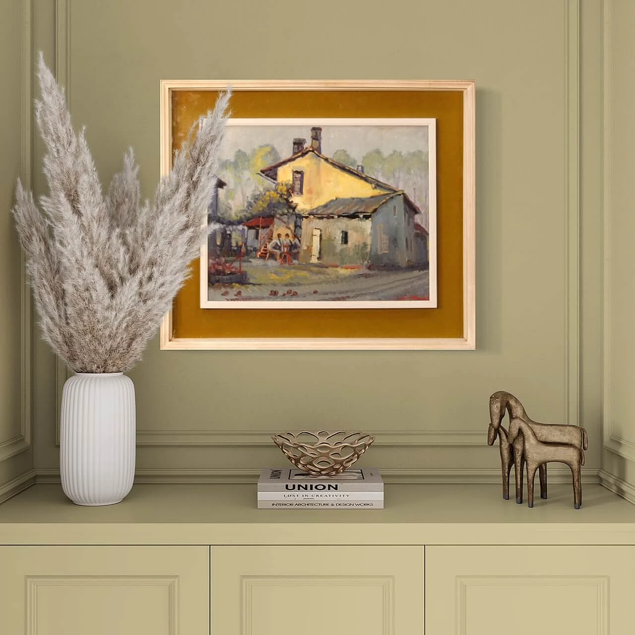 Pino Roasio, La partita domenicale, dipinto a olio su tavoletta 3